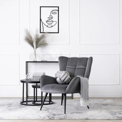 Крісло MEBEL ELITE VINCENT Velvet сірий, фото 1