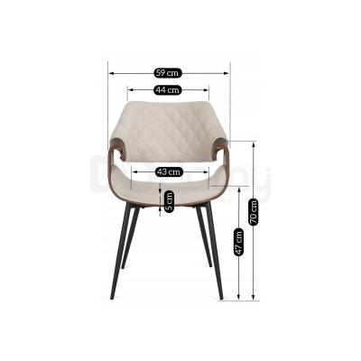 Стул MEBEL ELITE DAKOTA Velvet бежевый, фото 3