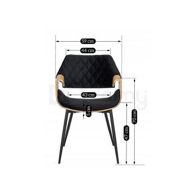 Стул MEBEL ELITE DAKOTA Velvet дуб золотой, фото 3