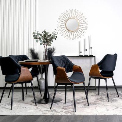 Стул MEBEL ELITE DAKOTA Velvet черный/орех, фото 2