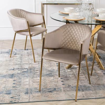 Стілець MEBEL ELITE INNES Velvet бежевий/золотий, фото 2
