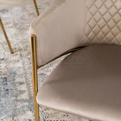 Стілець MEBEL ELITE INNES Velvet бежевий/золотий, фото 3