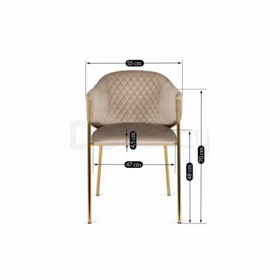 Стілець MEBEL ELITE INNES Velvet бежевий/золотий, фото 4