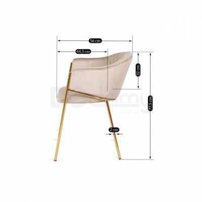 Стілець MEBEL ELITE INNES Velvet бежевий/золотий, фото 5