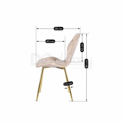 Стул MEBEL ELITE LUCKY Velvet бежевый/золотой, фото 5