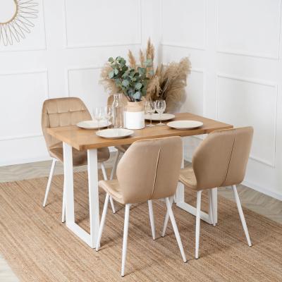 Стул MEBEL ELITE LUCKY Velvet бежевый/белый, фото 3