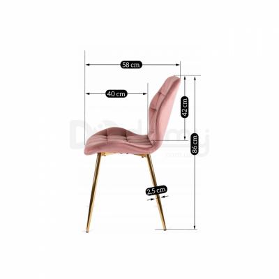 Стул MEBEL ELITE LUCKY Velvet розовый/золотой, фото 5