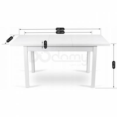 Стіл розкладний MEBEL ELITE SKUBI 120-160х75 білий, фото 5