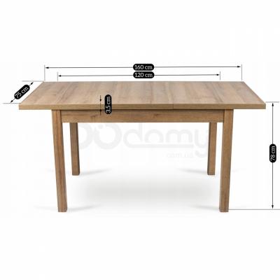 Стол раскладной MEBEL ELITE SKUBI 120-160х75 дуб ривьера, фото 4