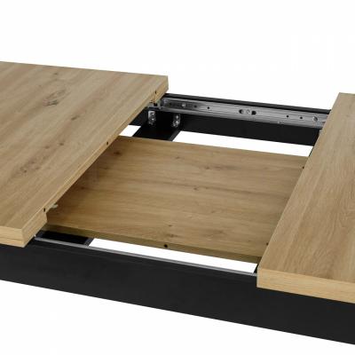 Стол раскладной MEBEL ELITE SKUBI 120-160х75 дуб ривьера/черный, фото 3