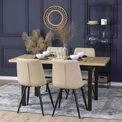 Стол раскладной MEBEL ELITE SKUBI 120-160х75 дуб ривьера/черный, фото 4