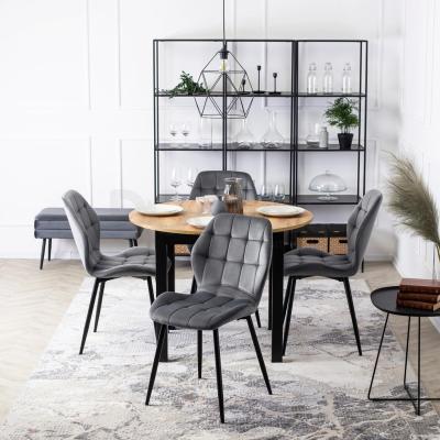 Стул MEBEL ELITE LUCKY Velvet серый/черный, фото 2