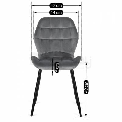 Стул MEBEL ELITE LUCKY Velvet серый/черный, фото 5