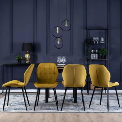 Стул MEBEL ELITE LUCKY Velvet желтый/черный, фото 3