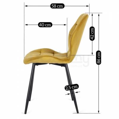 Стул MEBEL ELITE LUCKY Velvet желтый/черный, фото 5