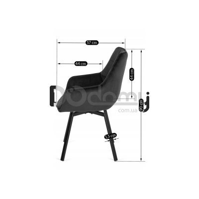 Крісло MEBEL ELITE LUNA Чорний, фото 2