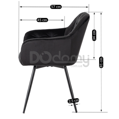 Крісло поворотне ELITE IDA Чорний, фото 4