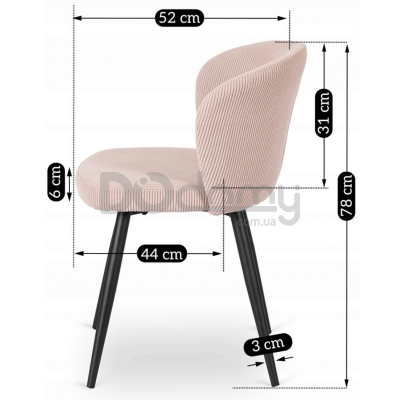 Стілець MEBEL ELITE HAILEY Рожевий, фото 4