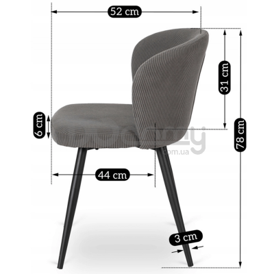 Стілець MEBEL ELITE HAILEY Сірий, фото 5