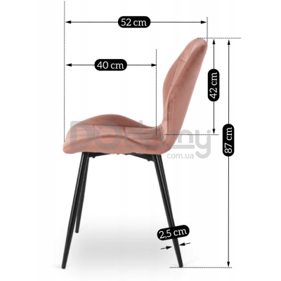 Стілець MEBEL ELITE IRYS Рожевий, фото 3