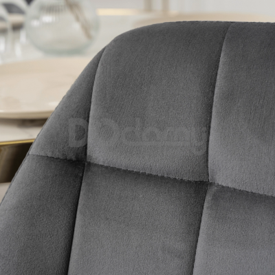 Стілець MEBEL ELITE LUCKY Velvet Сірий / золотий, фото 3