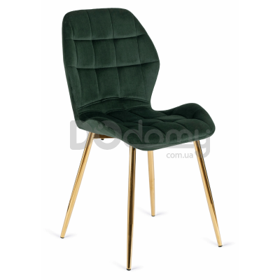 Стілець MEBEL ELITE LUCKY Velvet Зелений / золотий, фото 1