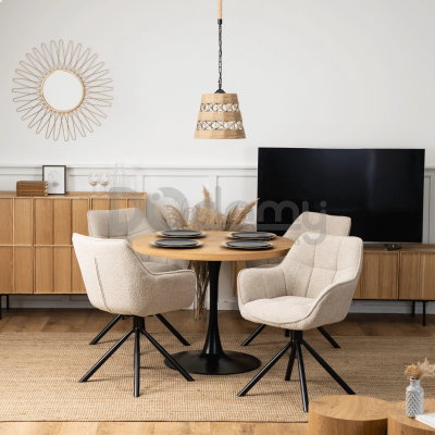 Крісло поворотне ELITE PEONY Бежевий (букле), фото 2