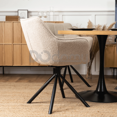 Крісло поворотне ELITE PEONY Бежевий (букле), фото 3