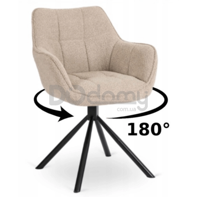 Крісло поворотне ELITE PEONY Бежевий (букле), фото 5