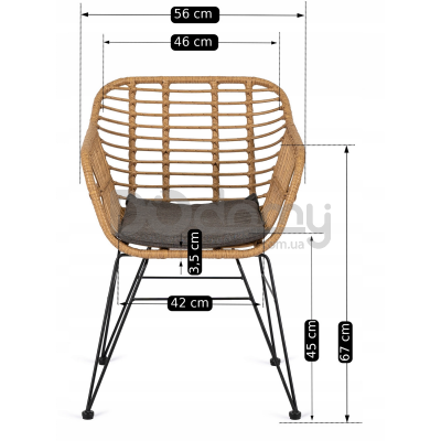 Крісло ELITE MUSA Натуральний / Сірий, фото 2