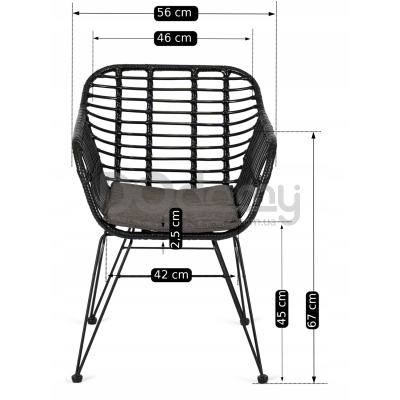 Кресло ELITE MUSA Черный/ Серый, фото 3