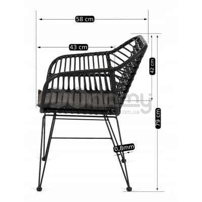 Кресло ELITE MUSA Черный/ Серый, фото 4
