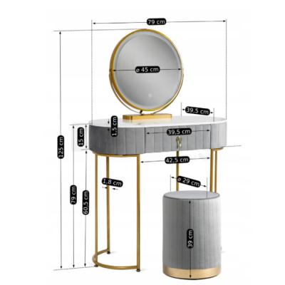 Туалетний столик ELITE ASHLEY MINI Сірий / Золотий, фото 4