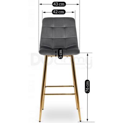 Барный стул ELITE ARIEL Серый, фото 4