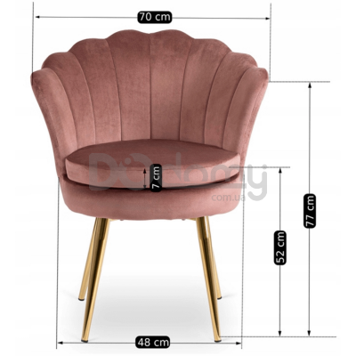 Кресло ELITE VIOLA Розовый / Золотой, фото 5