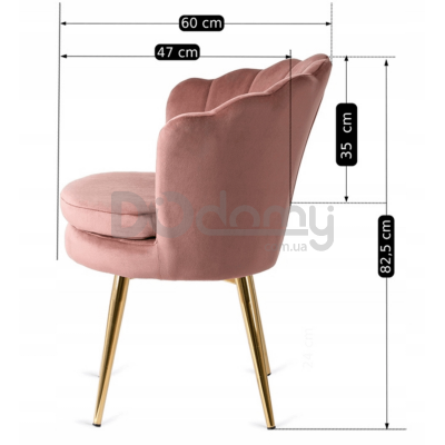 Кресло ELITE VIOLA Розовый / Золотой, фото 6