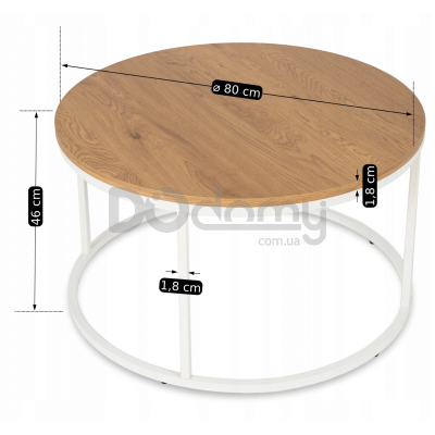 Журнальный стол MEBEL ELITE ANN MAX Дуб / Белый, фото 5