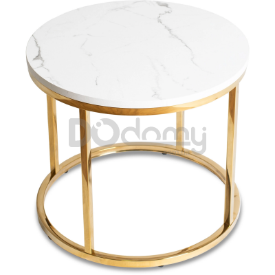Журнальний стіл ELITE CLIFF  Білий мармур / Золотий, фото 4