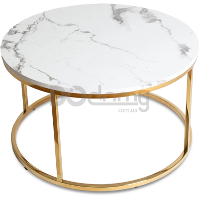 Журнальний стіл ELITE CLIFF MAX Білий мармур / Золотий, фото 4
