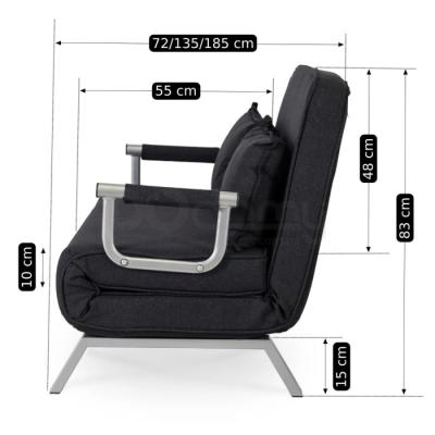 Диван розкладний MEBEL ELITE MARRY 2 Чорний, фото 7