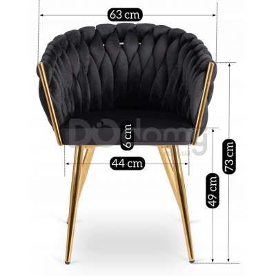 Крісло MEBEL ELITE CAPI Чорний / Золотий, фото 2