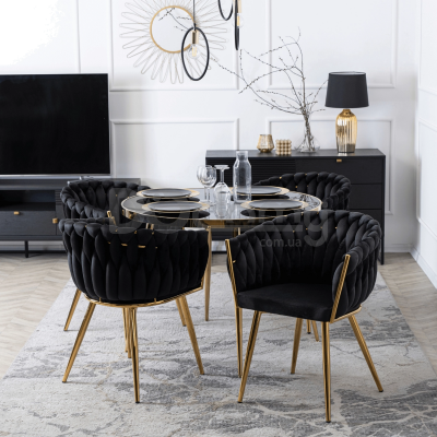 Крісло MEBEL ELITE CAPI Чорний / Золотий, фото 3