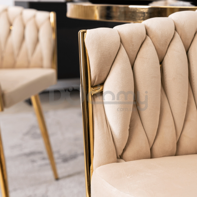 Кресло MEBEL ELITE CAPI Бежевый/Золотой, фото 2