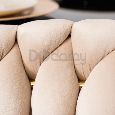 Кресло MEBEL ELITE CAPI Бежевый/Золотой, фото 3