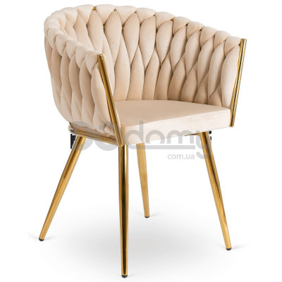 Кресло MEBEL ELITE CAPI Бежевый/Золотой, фото 4