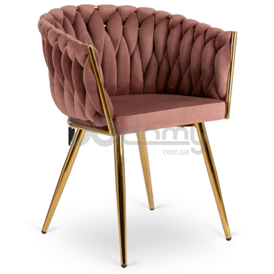 Крісло MEBEL ELITE CAPI Рожевий / Золотий, фото 1