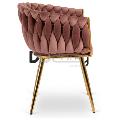 Крісло MEBEL ELITE CAPI Рожевий / Золотий, фото 3
