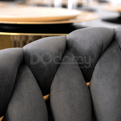 Крісло MEBEL ELITE CAPI Сірий / Золотий, фото 3