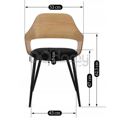 Крісло ELITE ORBI Дуб Золотий / Чорний, фото 5