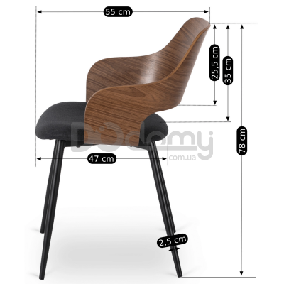 Кресло ELITE ORBI Орех/Черный, фото 5